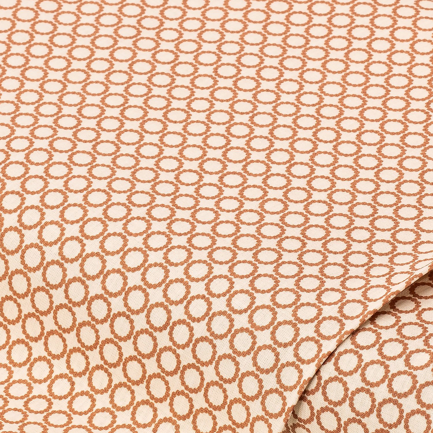 Tissu coton "cercle à pois", crème/marron, série "Mona
