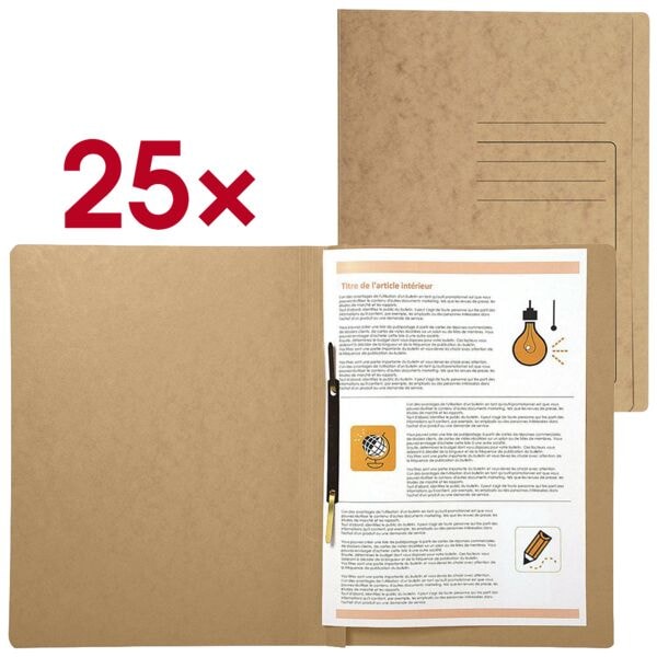 EXACOMPTA Schnellhefter A4 Karton 250 Blatt 25 Stück braun, 27.2x31.8 cm