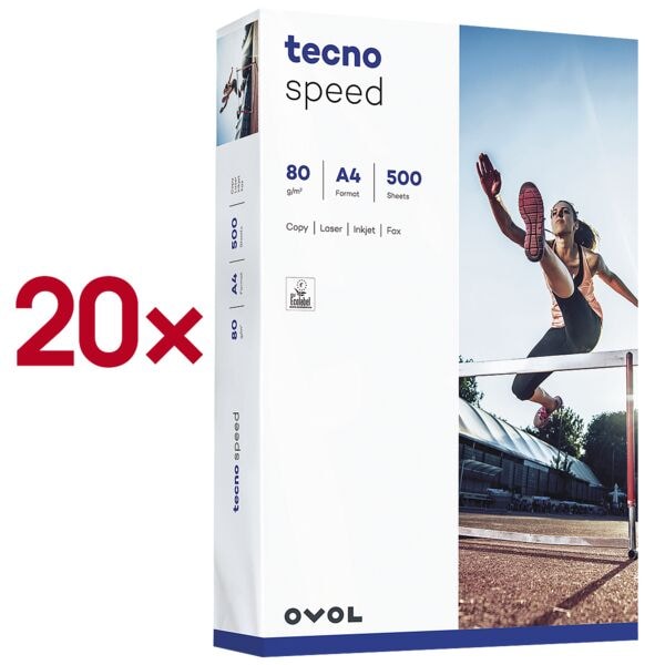 tecno 20x Multifunktionspapier »Speed« A4, 10000 Blatt gesamt weiß Image