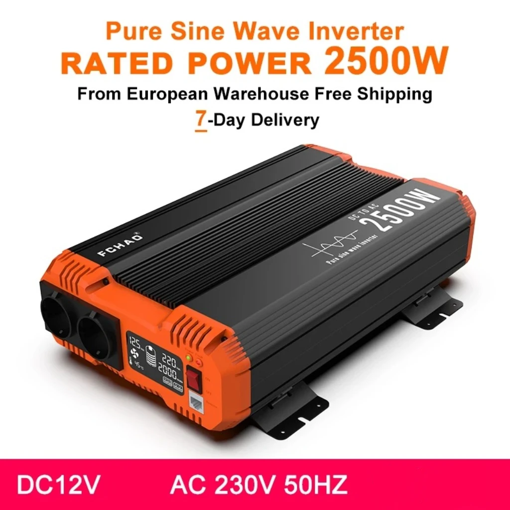 FCHAO 2500w puissance nominale pur onduleur transformateur 12v 220v 230v onduleur panneau solaire RV camion amélioration de l