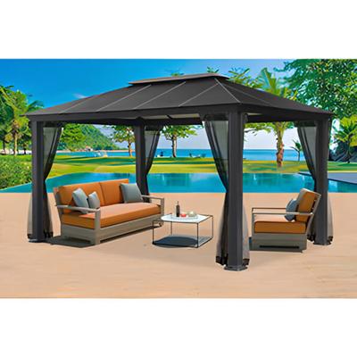 Paragon Outdoor 11'8" x 15'7" Santa Monica XL Aluminum Gazebo with Mosquito Netting