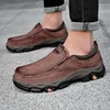 Herrenschuhe, Slip-On-Lederschuh, weich, leicht, rutschfeste Sohlen, Retro-Casual, 2025, neue Outdoor-Herren-Loafer