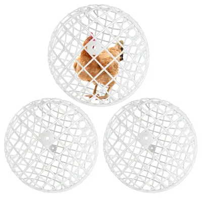 3pcs Spherical Chicken Ball Cage Outdoor Rolling Exercise Pen For Safe Free Range Feeding Backyard Farm Pet Safety Run Cage