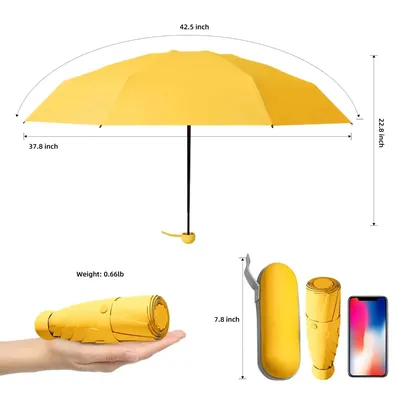 Mini Compact Sun Umbrella,UV Protection Umbrella,Rain or Shine Umbrella Men Female Sunny Pocket Umbrella Travel Umbrella Beach