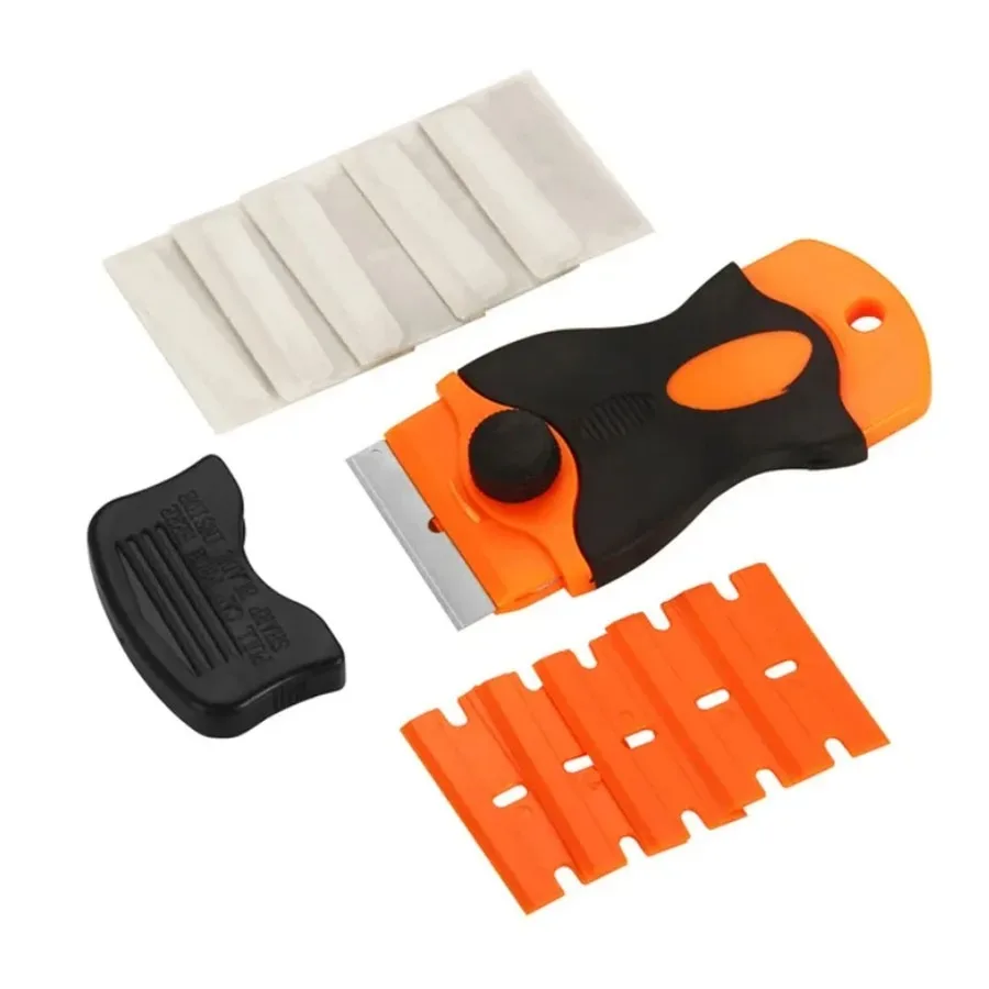 Professionelles Glasschaber-Werkzeugset – Rasierklingen-Kleberentferner für Fenster, Keramikkochfelder und Autoglas mit Ersatzklingen Image