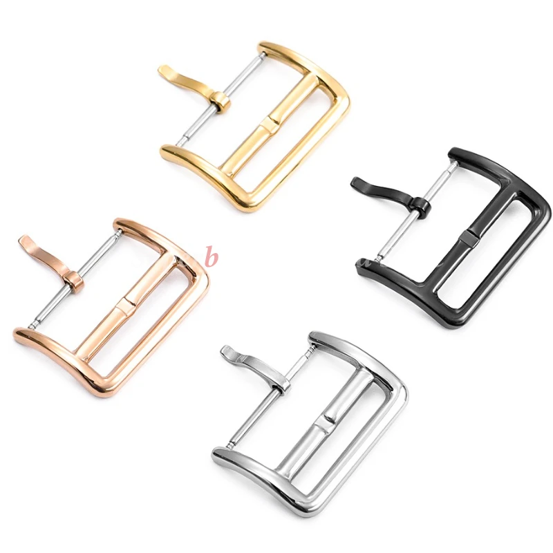 316L Edelstahl Uhrenschnalle Silber Schwarz Gold Ersetzen Sie das Uhrenarmband Verschluss Uhrenzubehör 16mm 18mm 20mm Image