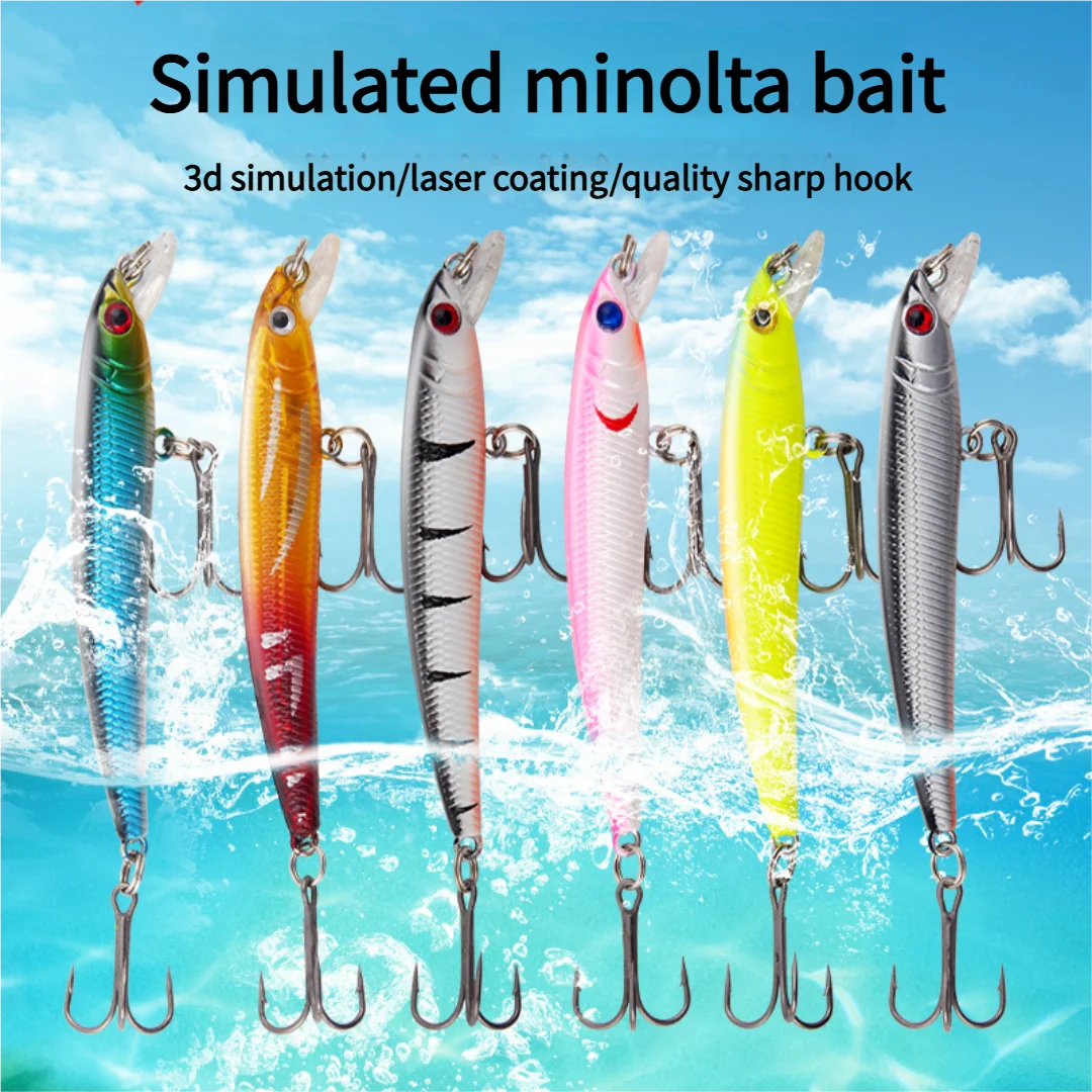 Luya-Köder untergetaucht in Wasser, Mino-Köder 7,8 cm/4,8 g, gepaart mit Klangperlen, simulierter falscher Köder, harter Köder, simulierter Köder, Fi Image