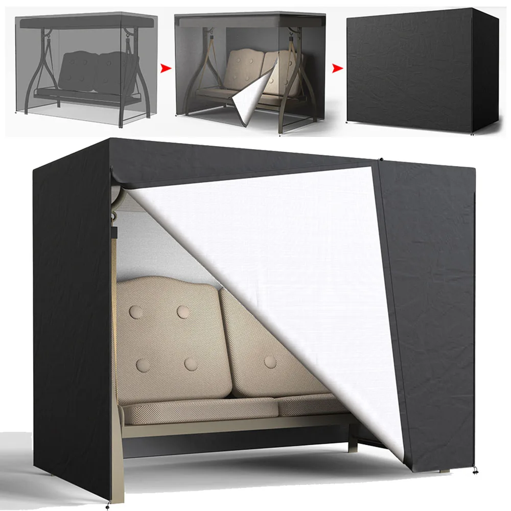 Gartenschaukel-Abdeckungen, wasserdicht, 210D Oxford-Stoff, Schaukel-Hängematten-Abdeckung, winddicht, robuste Möbel-Schutzhülle für den Außenbereich Image