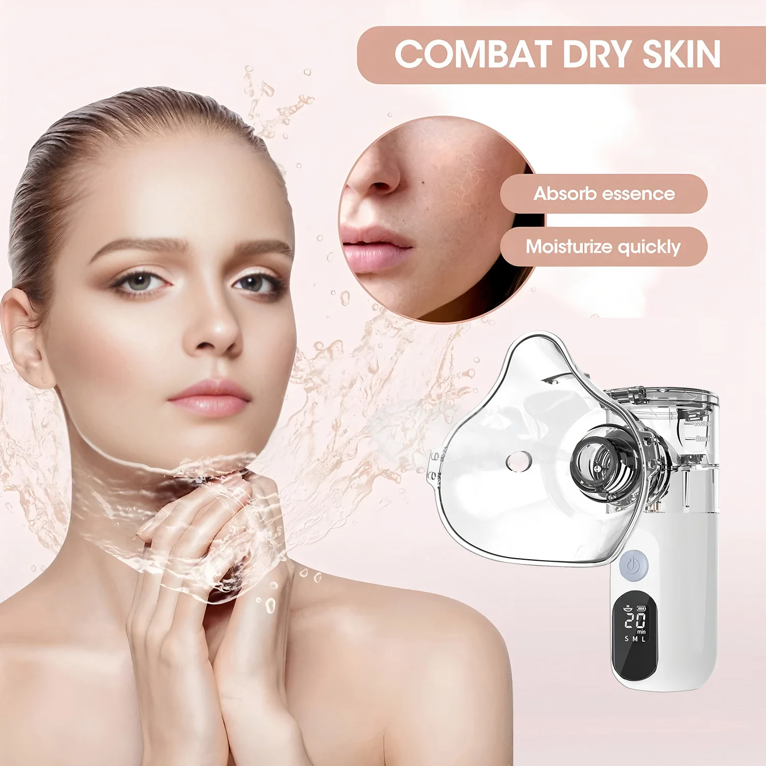 Gesichtsdampfer, Nebelbefeuchter für das Gesicht, Tiefenreinigung, Verdampfer, Sprühgerät, Zuhause, Spa, Hautpflege, Aufhellung Image