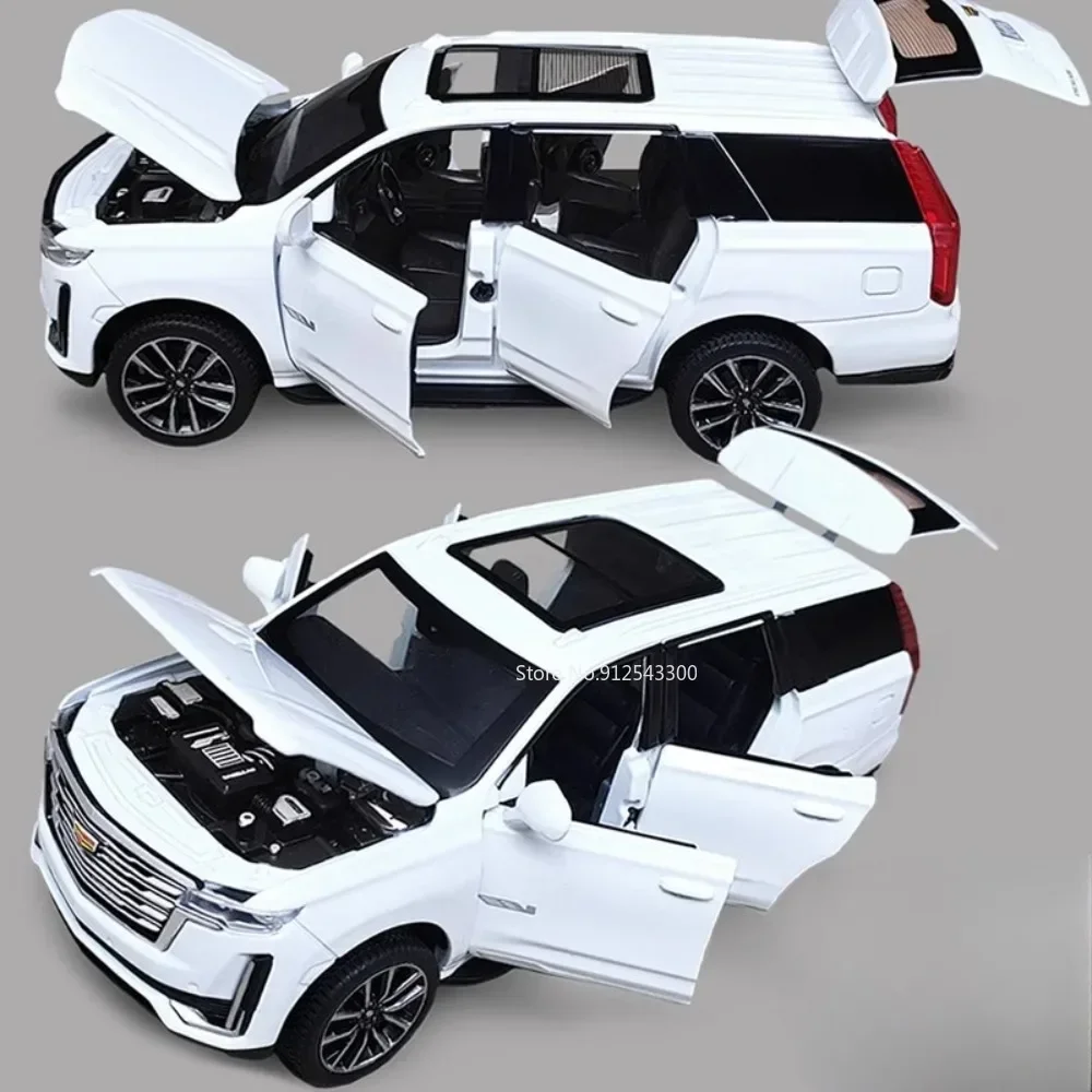 Maßstab 1:32 ESCALADE Automodell Spielzeug 6 Türen geöffnet Metalldruckguss Musik Licht zurückziehen Fahrzeugmodelle Hobby Ornament Geschenke