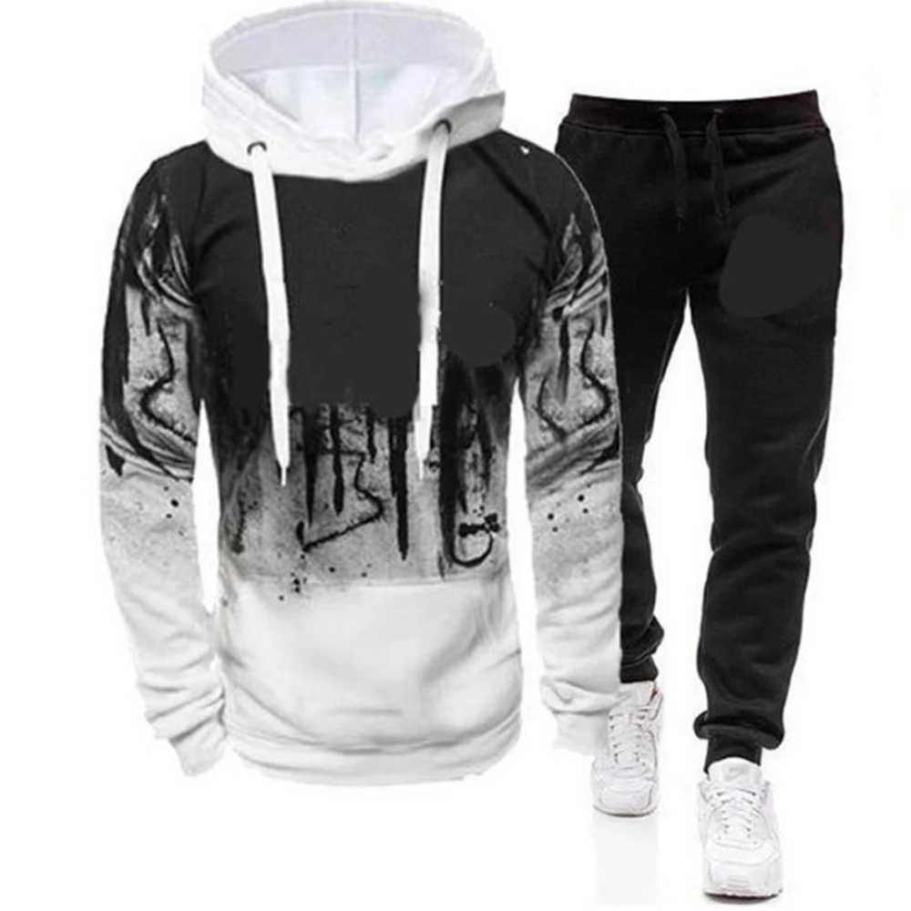 Felpe con cappuccio da uomo e pantaloni da uomo Tuta da uomo casual Abbigliamento sportivo Autunno Inverno Abito da uomo Abbigliamento da uomo Set per il tempo libero Uomo