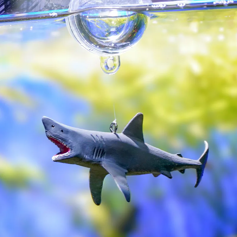 1pc Schwimmende Hai Ornament Einstellbare Aquarium Shark Tier Dekor Aquarium Schwimmende Hai Ornamente Thematische Ornamente Image