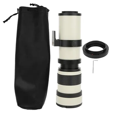 Objektiv mit manueller Fokussierung, weiß, 420800 mm Blende, F 8.316, vollständige manuelle Fokussierung, Teleskop-Zoom-Teleobjektiv für Kamera mit EF-S-Mount