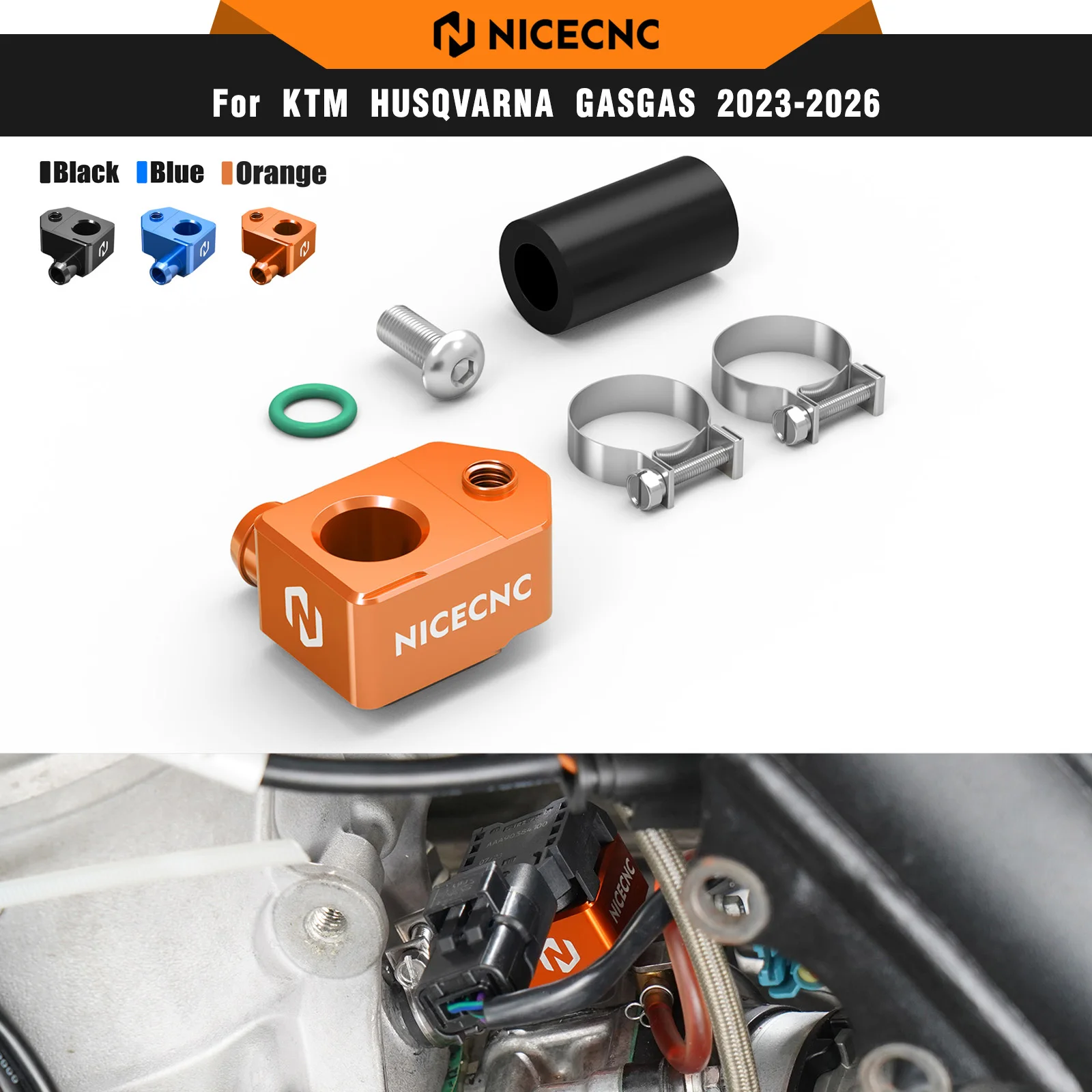 NICECNC Per KTM EXC 300 250 XCW 2024-2026 TBI Staffa Sensore di Pressione del Carter Per KTM SX 125 250 300 XC 2023-2026 TBI Enduro