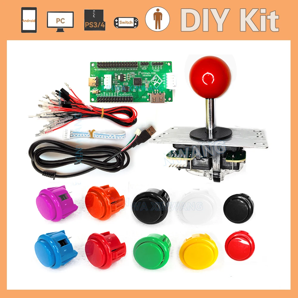 Null Verzögerung USB Board Arcade Joystick Diy Kit PC Android PS3 PS4 Controller Rp2040 Raspberry Pi Pico Für Spielkonsole PS5 FGC