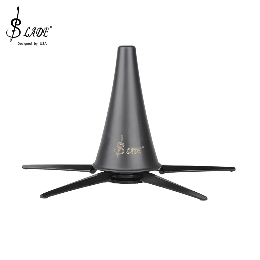 SLADE Tragbare Klarinettenständerhalterung, schwarz, faltbar, Metallhalter, Unterstützung für Holzblasinstrumente, Zubehör, Platzierungsregal Image