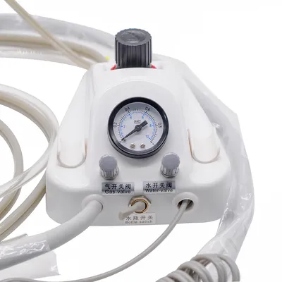 1set Portable Dental Turbine Unit with 3 Way Syringe 4 Holes Whitening Equipment Plastic Shell Need Air Compressor