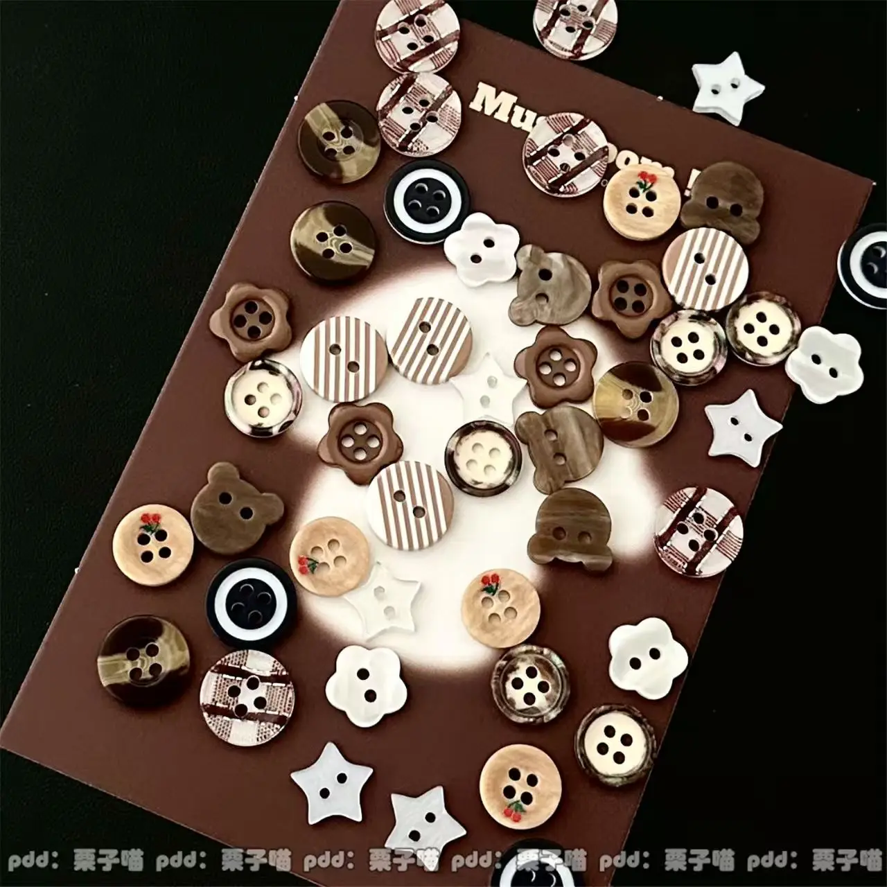 Accessori per la decorazione di bottoni perforati con dopamina estiva da 20 pezzi, accessori per abbigliamento per bambini con conto a mano, accessori carini fai-da-te