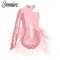 Body per ragazze Abiti con gonna in tulle Pattinaggio di figura Danza con paillettes Balletto Ginnastica Performance Costume Tute a maniche lunghe