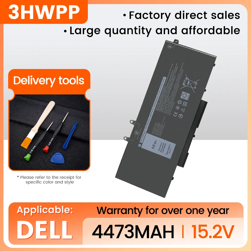 Neue 3HWPP-Batterie ohne Port für Dell Latitude 5401 5501 5511, für Precisionão 3541 3551 7500 7706 2-IN-1, P80F003 P98G003 Image