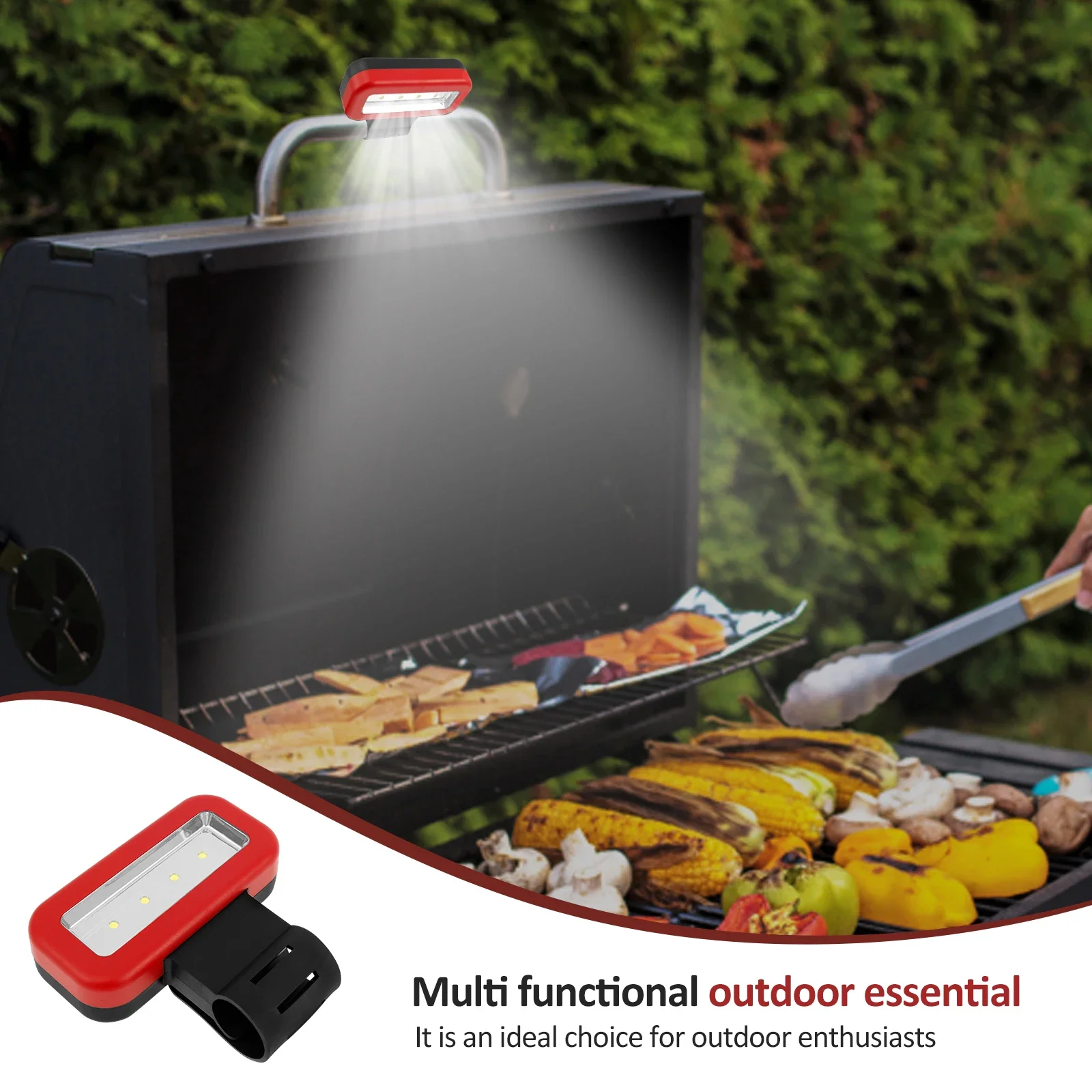 Grillleuchte, tragbar, dimmbar, LED-Grillleuchte, helle Grill-LED-Lampe, hitzebeständig, Mehrzweck-Campinglampe für den Grill im Freien