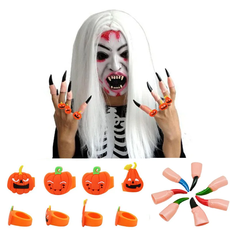 10PCS Halloween Ringe Fingernagel Hexe Halloween Party Favor Geschenk Leckerli Kinder Karneval Geist Festival Decor Halloween Party Geschenk Image