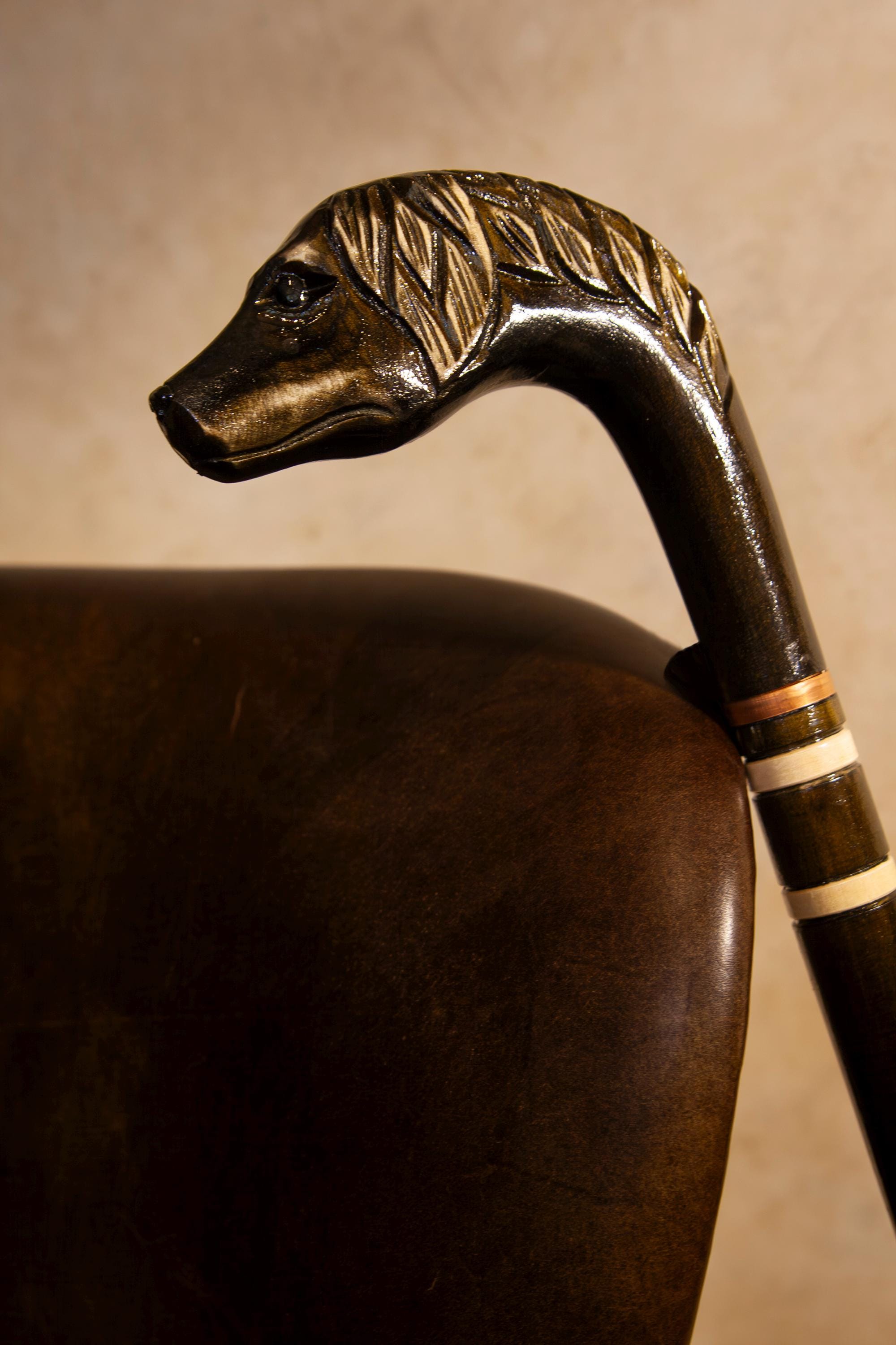 Bastone da passeggio con testa di cane, bastone in legno, bastone fatto a mano, bastone intagliato, bastone da passeggio elegante, bastone da collezio