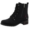 Winterstiefelette MUSTANG SHOES "Fabienne", Damen, Gr. 39, schwarz, Lederimitat, Basic, Schuhe, Schnürstiefelette mit Blockabsatz