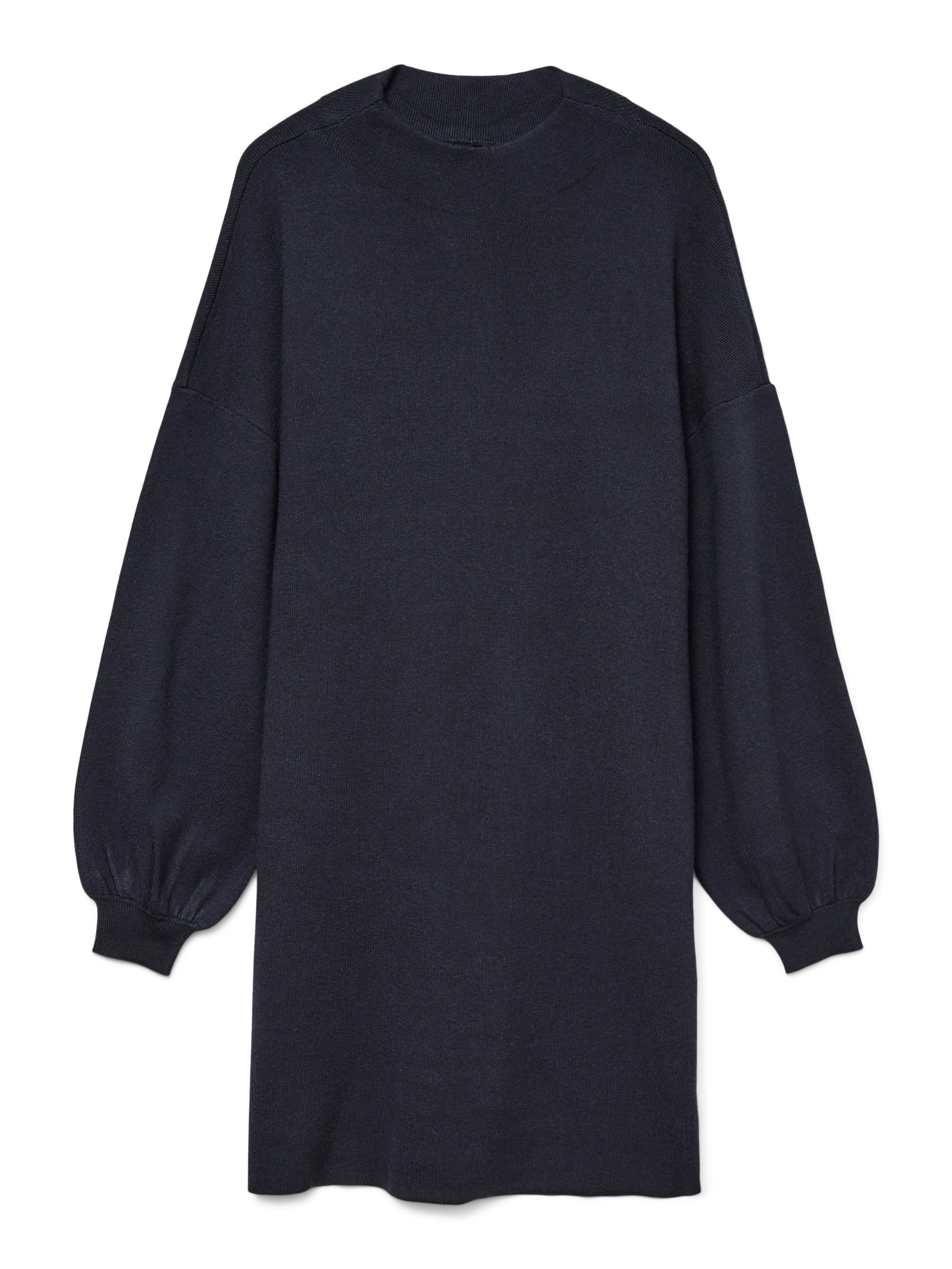 Strickkleid VERO MODA "VMNANCY LS FUNNELNECK DRESS GA NOOS", Damen, Gr. M, N-Gr, blau (navy blazer), Feinstrick, Obermaterial: 52% Viskose, 28% Polyester, 20% Nylon, unifarben, loose fit, Rippbündchen, Kleider Strickkleid