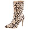Stiefelette ANISTON SHOES, Damen, Gr. 41, beige, braun, krokko, Lederimitat, animal-print, elegant, Schuhe, mit Raffungen am slouchy Schaft - NEUE KOLLEKTION