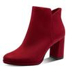 Stiefelette TAMARIS, Damen, Gr. 42, rot, Textil, unifarben, Veloursleder, elegant, Schuhe, Blockabsatz, Abendschuh, Festtagsschuh in veganer Verarbeitung