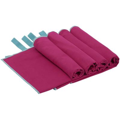 Sporthandtuch OTTO HOME "Leoa, Serie, 4 Handtücher", lila (beere), B:180cm L:100cm, Microfaser, Mikrofaser, Handtücher (Packung), sehr leicht, kompakt, schnelltrocknend, Mikrofaser mit Kontrastnaht Image