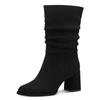 Stiefel TAMARIS, Damen, Gr. 38, schwarz, Textil, unifarben, Veloursleder, klassisch, Schuhe, Blockabsatz, Kurzstiefel, in veganer Verarbeitung