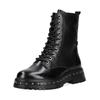 Schnürstiefelette TAMARIS "Tamaris Stiefelette Leder/Synthetik", Damen, Gr. 42, schwarz, Leder, Synthetik, casual, Schuhe