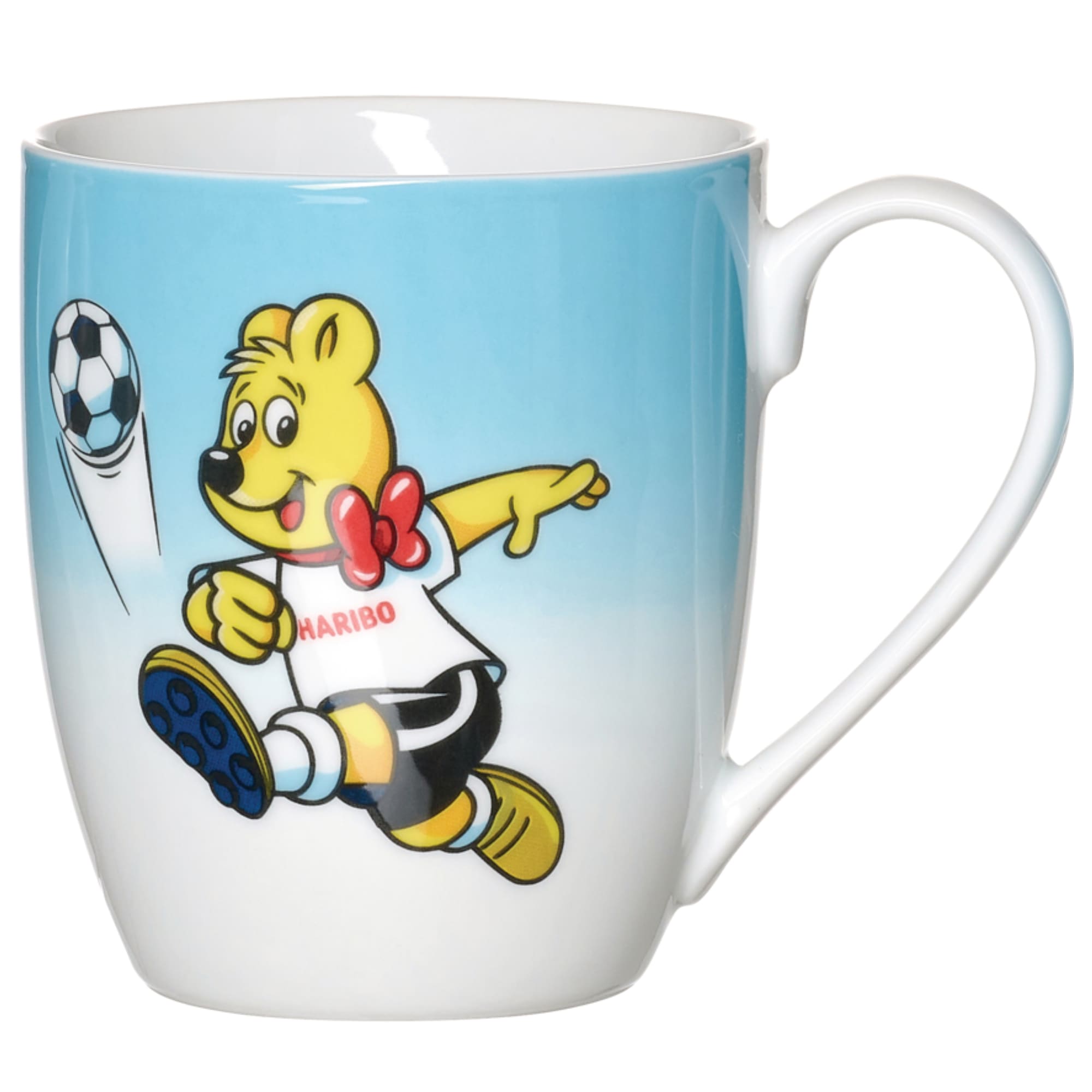 Becher RITZENHOFF & BREKER "HARIBO Sport, Soccer, 500 ml", bunt, B:14cm H:10,5cm Ø:10cm, Porzellan, Trinkgefäße, Becher, spülmaschinenfest