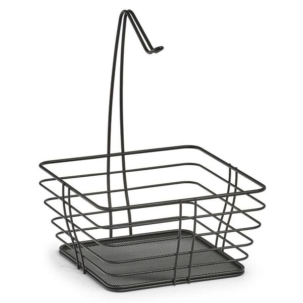 Zeller Obstkorb mit Bananenhalter silber, 36x26x26 cm