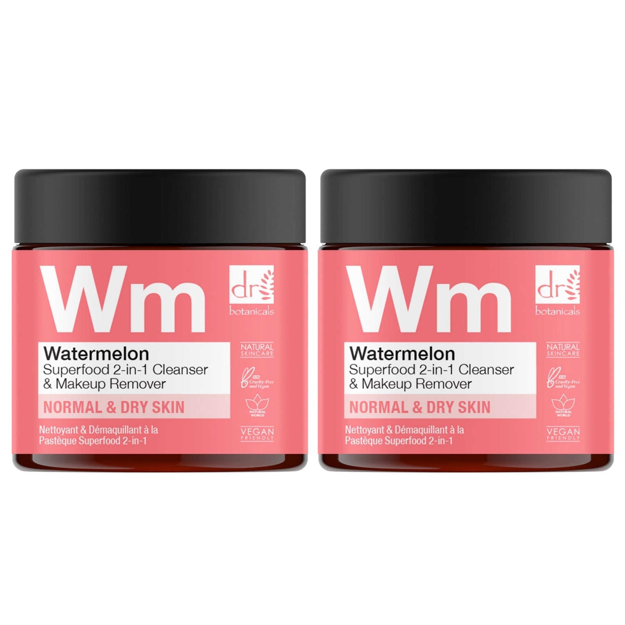 Dr Botanicals Wassermelonen Superfood 2-in-1 Reiniger & Make-up Entferner 60ml x 2 Duo Pack Image