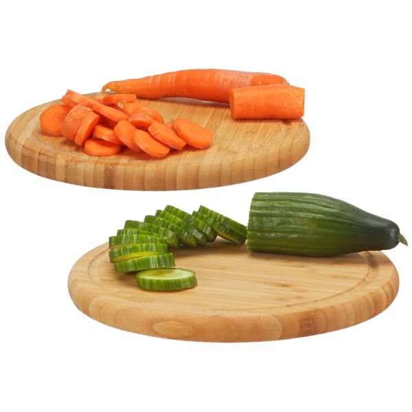 relaxdays 2er-Pack Frühstücksbrettchen 25 cm braun Image