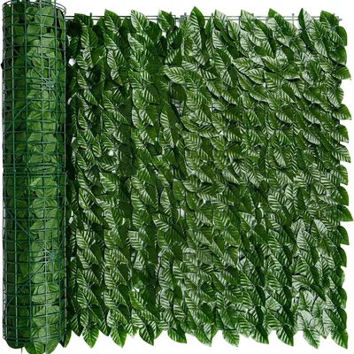 20x118in/50x300cm Artificial Ivy Privacy Fence Wall Screen, Faux Greenery Backdrop Ivy Vine Leaf Hedge