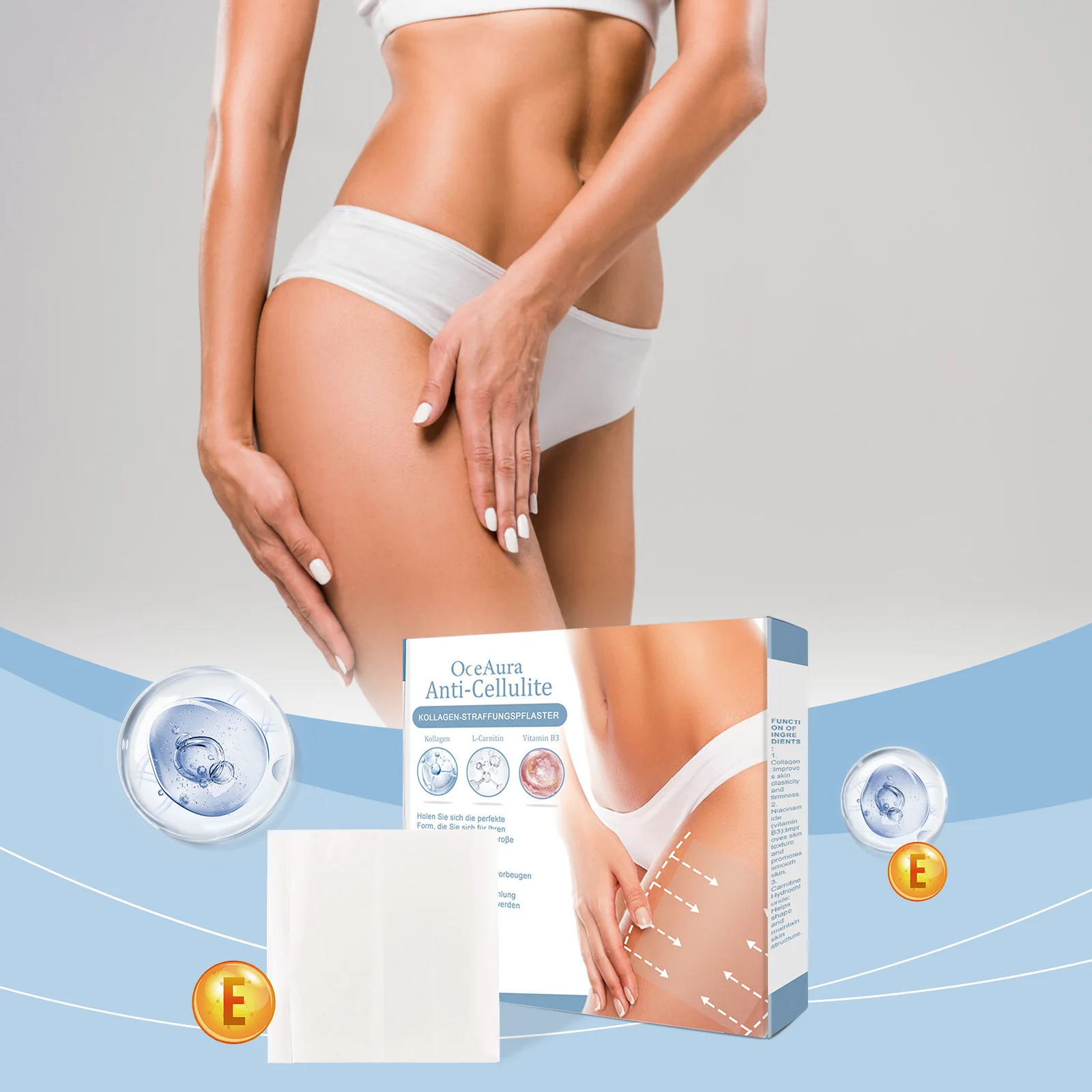 Körperpflegepflaster: Verbessert die Hautelastizität, pflegt und pflegt Arme, Oberschenkel und Bauch Image