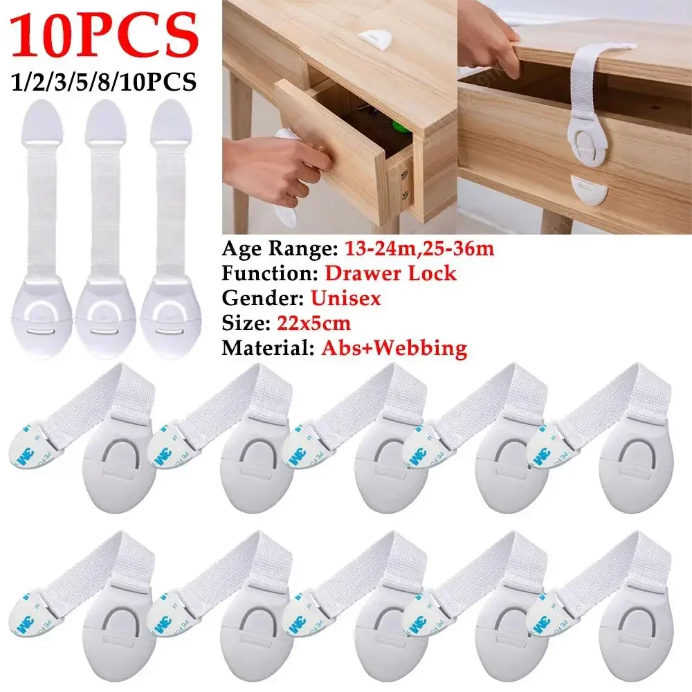 1-10 stücke Kind Sicherheit Schrank Schloss Baby Sicherheit Schutz Schublade Tür Schrank Schloss Kunststoff Schutz Kinder Sicherheit Türschloss Image