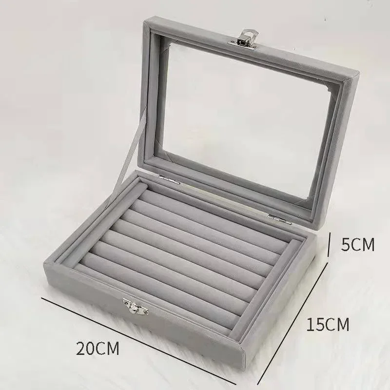 Jewelry Storage Box Earring Ring Necklace Organizers Storage Transparent Jewlery Holder Display Box for Jewelry Classification