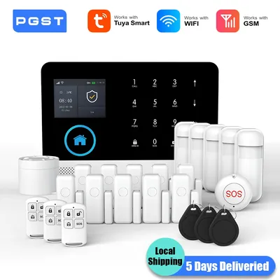 PGST 2G GSM WiFi Sicherheit Schutz Alexa Tuya Smart Leben Home Automation Motion Tür Magnetische Sensor Alarm Sicherheit system Kit