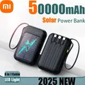 Xiaomi 50000mAh Solar Power Bank Costruito 4 cavi Caricatore rapido 2 porte USB Caricatore esterno portatile Powerbank con luce LED