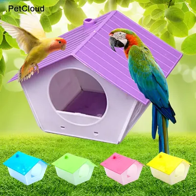 Parrot Cage House Plastic Nest Bird Cage House Parrot Parakeet Budgie Cockatiel Decorative Pet Bedroom Supplies Droppshipping