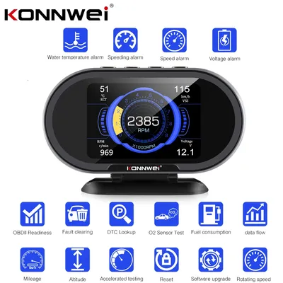 KONNWEI KW206 Auto OBD2 Scanner HUD Head Up Display Auto On-Board Computer Auto Digitaler Kraftstoffverbrauch Wassertemperaturanzeige