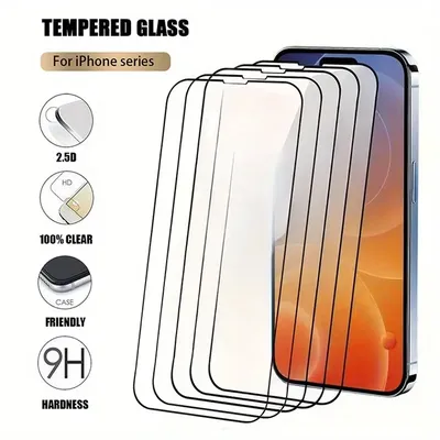 5Pcs Tempered Glass for iPhone 11 12 13 14 15 16 Pro Max Glass Screen Protector for Apple iPhone 17 Pro Max XR XS Max 12 13 Mini