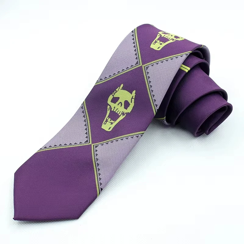Anime JoJos Krawatte Kira Yoshikage Cosplay Krawatte Unisex Schädel Hals Himmel Tür Cosplay Kostüm Prop Image