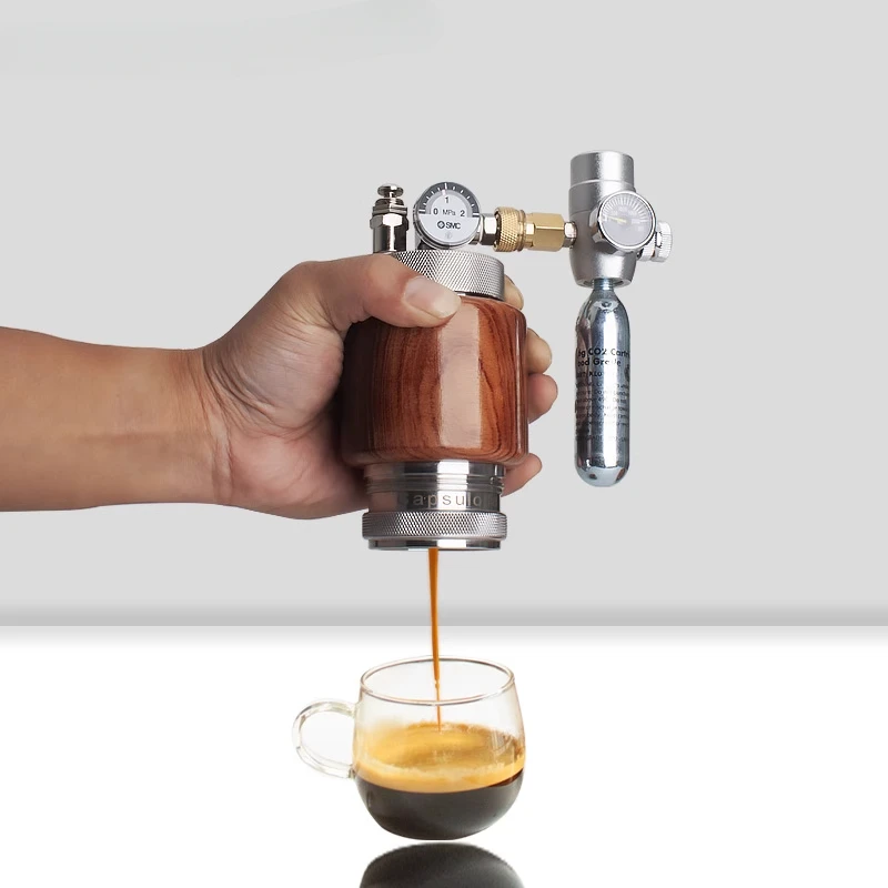 Pneumatische elektrische tragbare manuelle Espressomaschine aus Edelstahl, für Zuhause und draußen