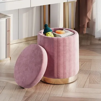 Luxury Bedroom Step Stool Multifunctional Shoe Changing Seat Comfortable Storage Stool Stylish Hallway Ottoman